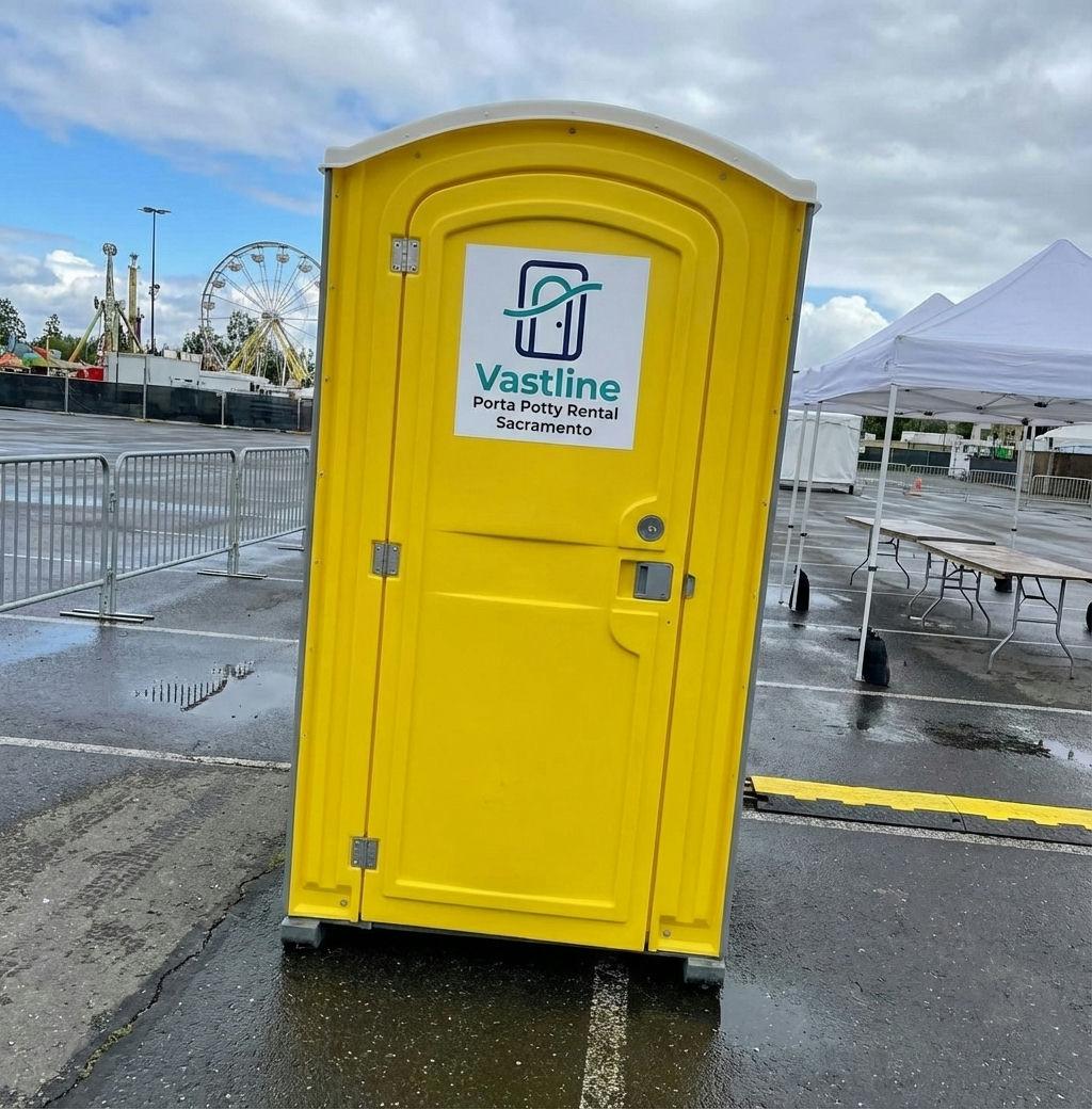 Yellow porta potty
